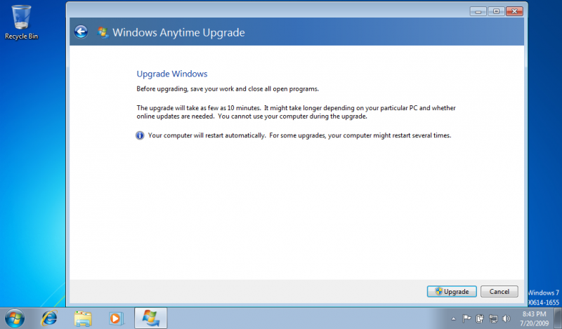 文件:Win7 7233 winmain WAU Upgrade confirmation.png