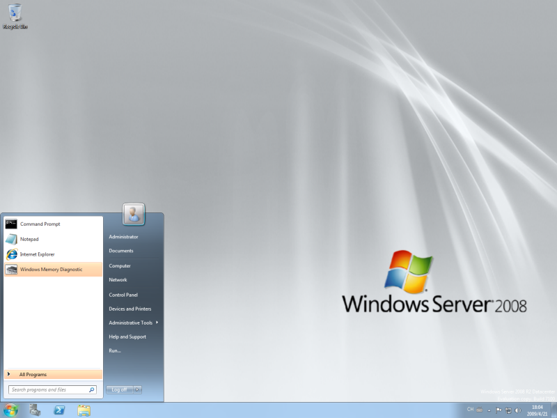 文件:WindowsServer2008R2-6.1.7100.0.winmain win7rc.090421-1700-WindowsAero-Startmenu.png