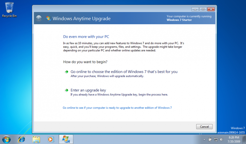 文件:Win7 7233 winmain WAU Start.png