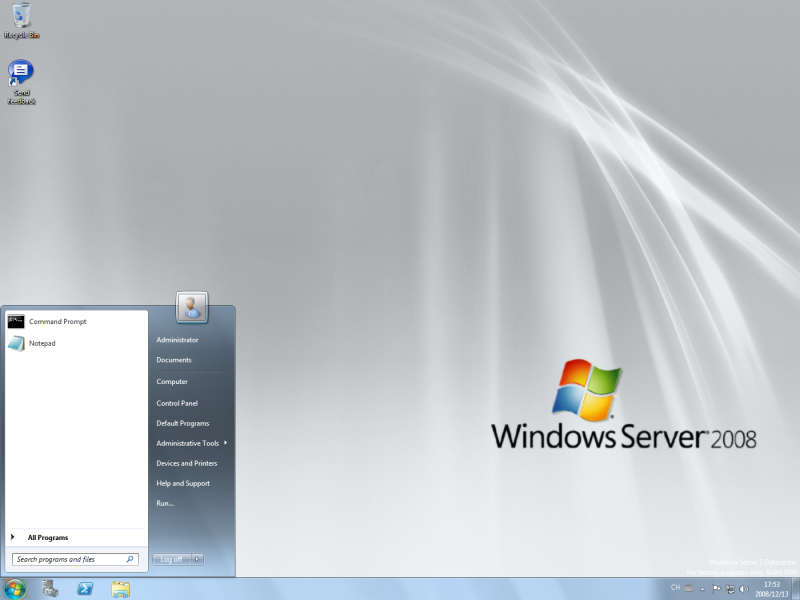 文件:WindowsServer2008R2-6.1.7000.0.winmain win7beta.081212-1400-WindowsAero-Startmenu.png